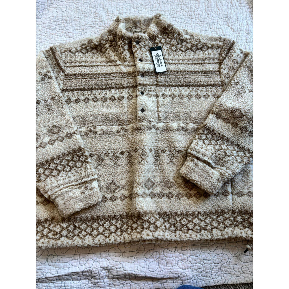 Alpine Design Women's Patterned Fleece Pullover Jacket Size XL
